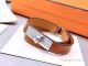 Best Replica Hermes Calf Leather Bracelet & Silver Buckle (5)_th.jpg